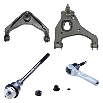 Dorman® - OE Solutions™ Front Passenger Side Lower and Upper Control Arm with Ball Joint and Tie Rod End Kit