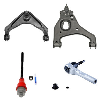 Dorman® - OE Solutions™ Front Passenger Side Lower and Upper Control Arm with Ball Joint and Tie Rod End Kit