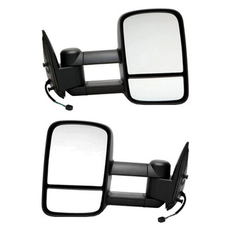 Dorman® - Driver and Passenger Side Manual Towing Mirror Set (Heated, Foldaway)