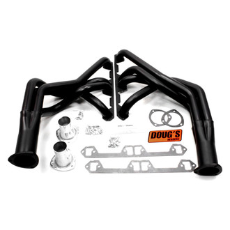 Doug's Headers® - 4-Tube Steel Hi-Temp Black Coated Long Tube Exhaust Headers