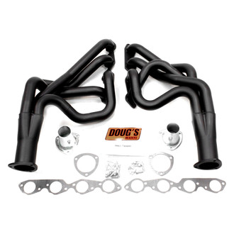 Doug's Headers® - 4-Tube Steel Hi-Temp Black Coated Long Tube Exhaust Headers