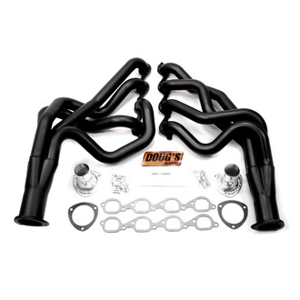 Doug's Headers® - 4-Tube Steel Hi-Temp Black Coated Long Tube Exhaust Headers