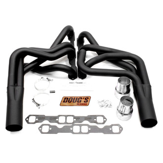 Doug's Headers® - 4-Tube Steel Hi-Temp Black Coated Long Tube Exhaust Headers