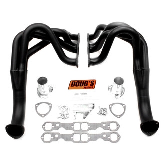 Doug's Headers® - 4-Tube Steel Hi-Temp Black Coated Long Tube Exhaust Headers