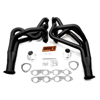 Doug's Headers® - 4-Tube Steel Hi-Temp Black Coated Long Tube Exhaust Headers