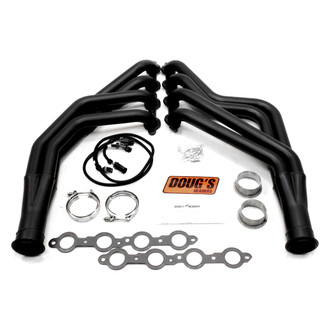 Doug's Headers® - 4-Tube Steel Hi-Temp Black Coated Long Tube Exhaust Headers