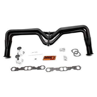 Doug's Headers® - 4-Tube Steel Hi-Temp Black Coated Long Tube Exhaust Headers