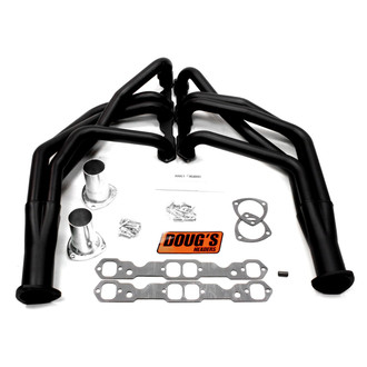 Doug's Headers® - 4-Tube Steel Hi-Temp Black Coated Long Tube Exhaust Headers