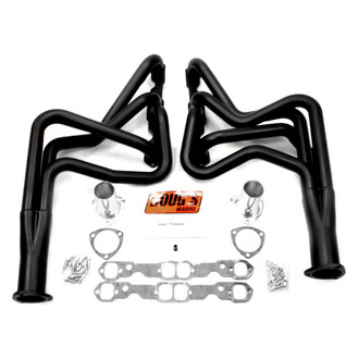 Doug's Headers® - 4-Tube Steel Hi-Temp Black Coated Long Tube Exhaust Headers