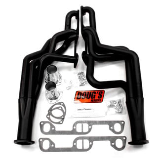 Doug's Headers® - 4-Tube Steel Hi-Temp Black Coated Long Tube Exhaust Headers
