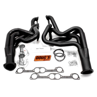 Doug's Headers® - 4-Tube Steel Hi-Temp Black Coated Long Tube Exhaust Headers