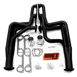 Doug's Headers® - 4-Tube Steel Hi-Temp Black Coated Long Tube Exhaust Headers