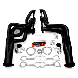 Doug's Headers® - 4-Tube Steel Hi-Temp Black Coated Long Tube Exhaust Headers