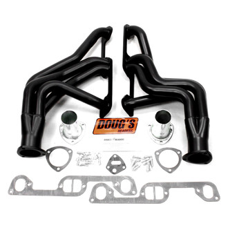 Doug's Headers® - 4-Tube Steel Hi-Temp Black Coated Long Tube Exhaust Headers