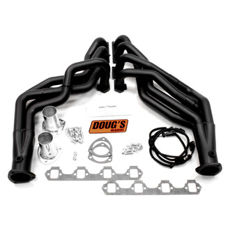 Doug's Headers® - 4-Tube Steel Hi-Temp Black Coated Long Tube Exhaust Headers