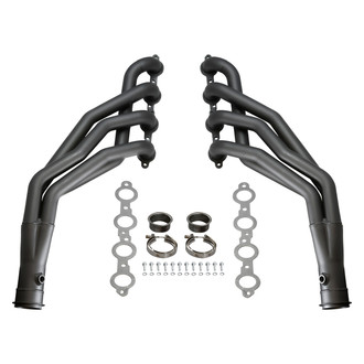 Doug's Headers® - 4-Tube Steel Hi-Temp Black Coated Long Tube Exhaust Headers