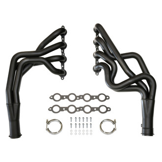 Doug's Headers® - 4-Tube Steel Hi-Temp Black Coated Long Tube Exhaust Headers