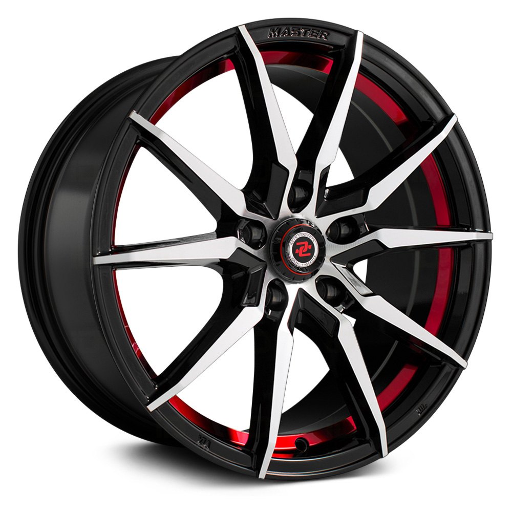 DRAG CONCEPTS® R-30 Wheels - Gloss Black with Machined Red Undercut Rims