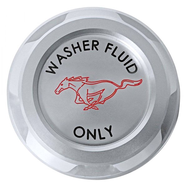 Drake Muscle Cars® - Clear Anodized Washer Reservoir Cap Cover With Pony Logo