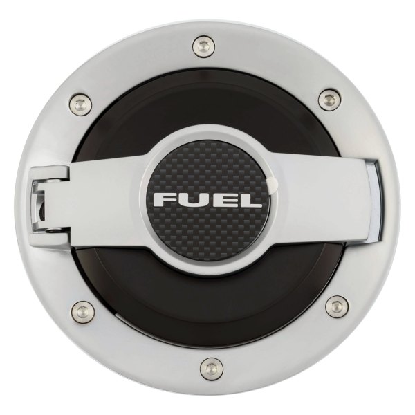 Drake Muscle Cars® - Non-Locking Silver/Black Fuel Door Assembly
