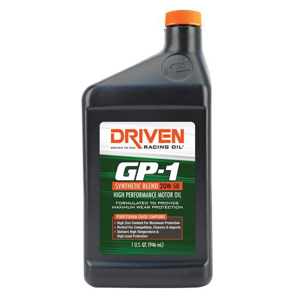 Driven Racing Oil® - GP-1™ SAE 20W-50 Synthetic Blend High Performance Motor Oil, 1 Quart