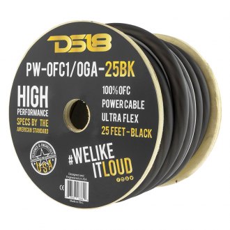 DS18® - Ultra Flex Series 1/0 AWG Single 25' Stranded GPT Power Cable
