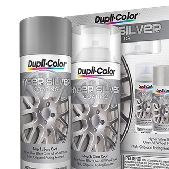 Dupli-Color® - 11 fl. oz. Hyper Silver and Clear High Performance Aerosol Wheel Coating Kit