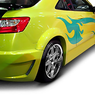 Duraflex® - Circuit Style Wide Body Fiberglass Rear Fender Flares (Unpainted)