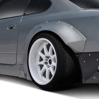 Duraflex® - TKO RBS Style Wide Body Fiberglass Rear Fender Flares (Unpainted)