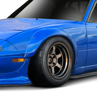 Duraflex® - TKO RBS Style Wide Body Fiberglass Front and Rear Fender Flares (Unpainted)