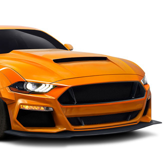 Duraflex® - Grid Style Fiberglass Front Bumper Lip Under Air Dam Spoiler (Unpainted)
