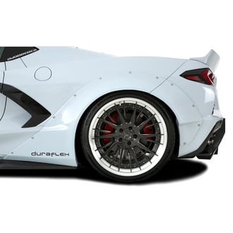 Duraflex® - Gran Veloce Style Fiberglass Wide Body Rear Fender Flares (Unpainted)