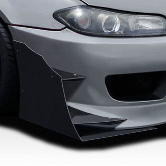 Duraflex® - D1 Sport Style Fiberglass Front Bumper Canards (Unpainted)