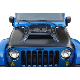 2016 Jeep Wrangler Custom Hoods | Carbon Fiber, Fiberglass — CARiD.com