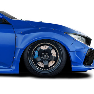 Duraflex® - Speedster Style Fiberglass Wide Body Front Fender Flares (Unpainted)