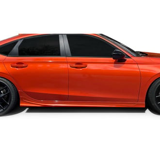 Duraflex® - Cava Style Fiberglass Side Skirt Rocker Panel Splitters (Unpainted)