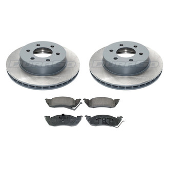DuraGo® - Premium™ Plain Front Brake Kit with Semi-Metallic Pads