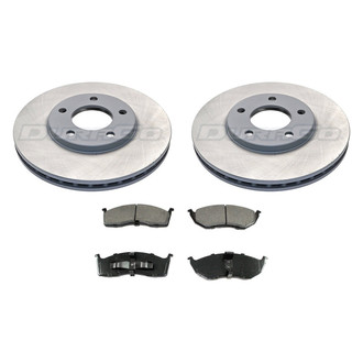 DuraGo® - Premium™ Plain Front Brake Kit with Semi-Metallic Pads