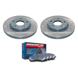 DuraGo® - Premium™ Plain Front Brake Kit with Semi-Metallic Pads