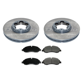 DuraGo® - Premium™ Plain Front Brake Kit with Semi-Metallic Pads