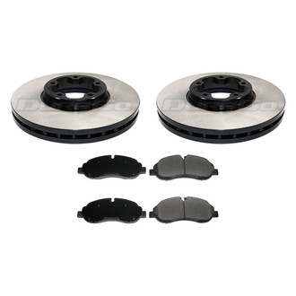 DuraGo® - Premium™ Plain Front Brake Kit with Semi-Metallic Pads