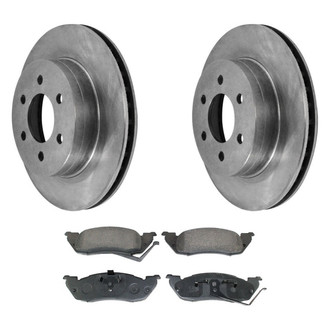 DuraGo® - Premium™ Plain Front Brake Kit with Semi-Metallic Pads