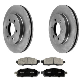 DuraGo® - Premium 1-Piece Plain Brake Kit with Semi-Metallic Brake Pads