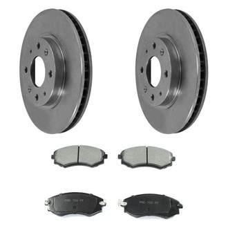 DuraGo® - Premium™ Plain Front Brake Kit with Semi-Metallic Pads