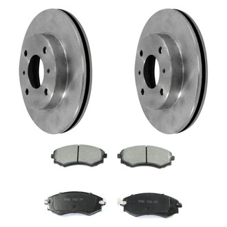 DuraGo® - Premium™ Plain Front Brake Kit with Semi-Metallic Pads