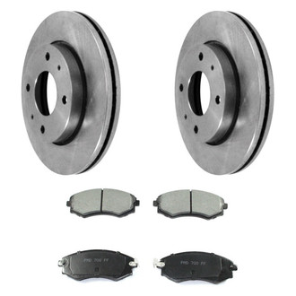 DuraGo® - Premium™ Plain Front Brake Kit with Semi-Metallic Pads