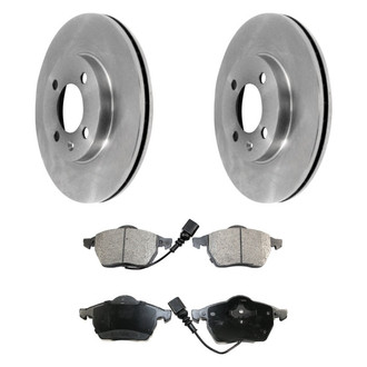 DuraGo® BNDL-31009353 - Premium™ Plain Front Brake Kit with Semi-Metallic Pads