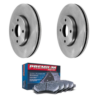 DuraGo® - Premium™ Plain Front Brake Kit with Semi-Metallic Pads