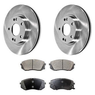 DuraGo® - Premium™ Plain Front Brake Kit with Semi-Metallic Pads
