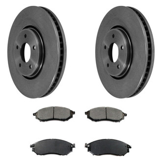 DuraGo® - Premium 1-Piece Plain Brake Kit with Semi-Metallic Brake Pads